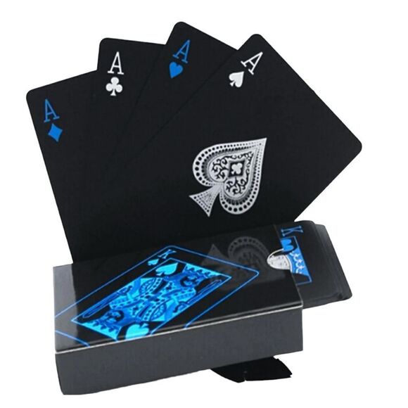 DECADENT BLACK AND BLUE PLAYING CARDS - Picture 1 of 4